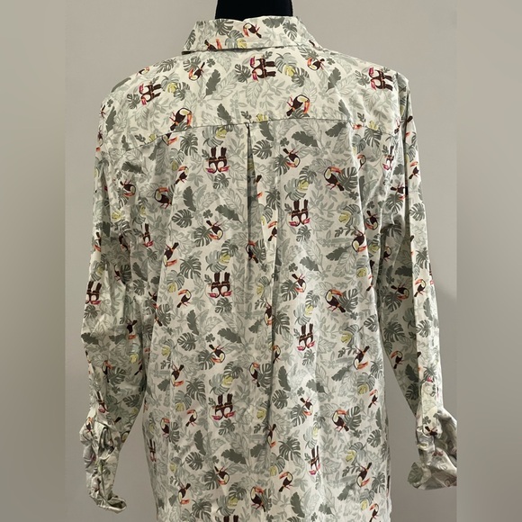 New Croft& Barrow‎ XL Tropical Patterned Button-Up Blouse 713 - Picture 6 of 9